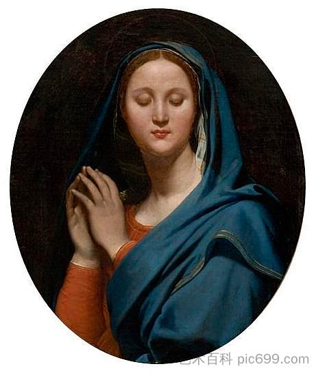 蓝面纱圣母 The Virgin of the Blue Veil (1827),让·奥古斯特·多米尼克·安格尔