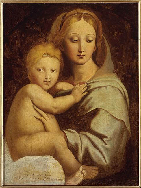 圣母子与烛台 Virgin and Child with candelabra,让·奥古斯特·多米尼克·安格尔