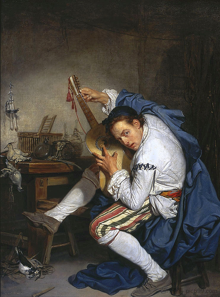 吉他手 The Guitarist (1757)，让·巴蒂斯特·格勒兹