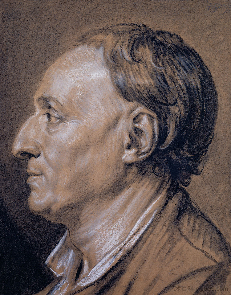 狄德罗画像 Portrait of Diderot (c.1766)，让·巴蒂斯特·格勒兹
