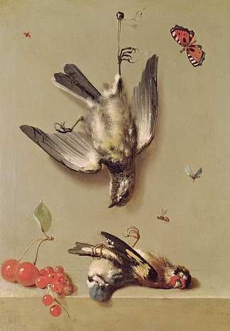 死鸟和樱桃的静物 Still Life of Dead Birds and Cherries，让·巴普蒂斯特·乌德里