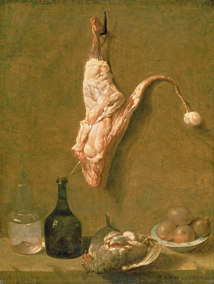 小牛肉腿静物 Still Life with a Leg of Veal，让·巴普蒂斯特·乌德里