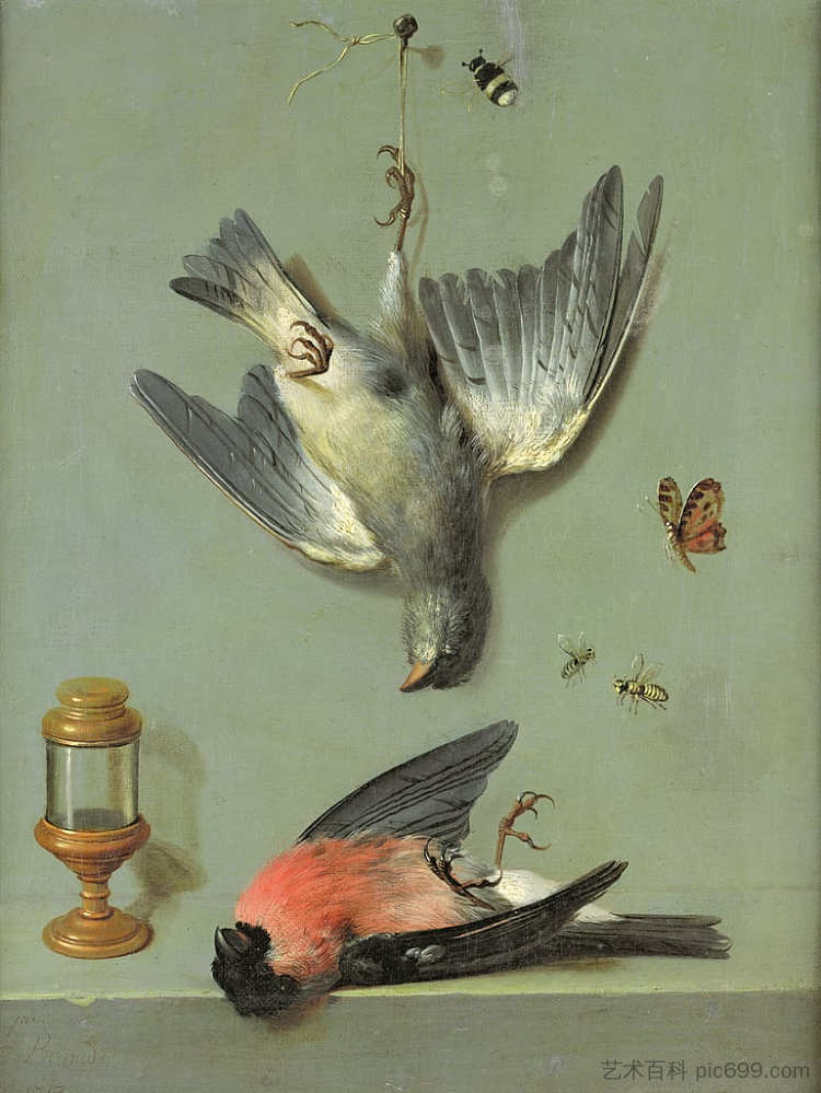 鸟类和昆虫的静物 Still Life With Birds and Insects (1713)，让·巴普蒂斯特·乌德里