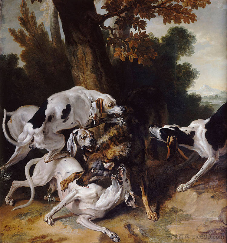 狼的哈拉利 L'hallali du loup (1725),让·巴普蒂斯特·乌德里