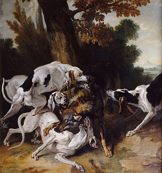 狼的哈拉利 L’hallali du loup (1725)，让·巴普蒂斯特·乌德里