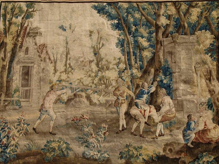 乡村娱乐：融化的马（挂毯） Les Amusements Champêtres: Le cheval fondu (Tapestry) (1730)，让·巴普蒂斯特·乌德里