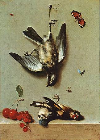 静物与死鸟和樱桃 Nature morte avec oiseux morts et cerises (1712)，让·巴普蒂斯特·乌德里