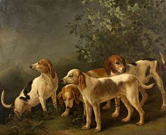 鹞（四只猎犬） Harriers (Four Hounds)，让·巴普蒂斯特·乌德里