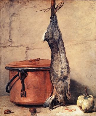 兔子和铜锅 Rabbit and Copper Pot (c.1735)，让·巴蒂斯·西美翁·夏尔丹