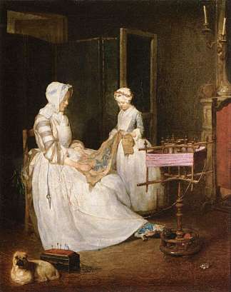 勤劳的母亲 The Hard Working Mother (1740)，让·巴蒂斯·西美翁·夏尔丹