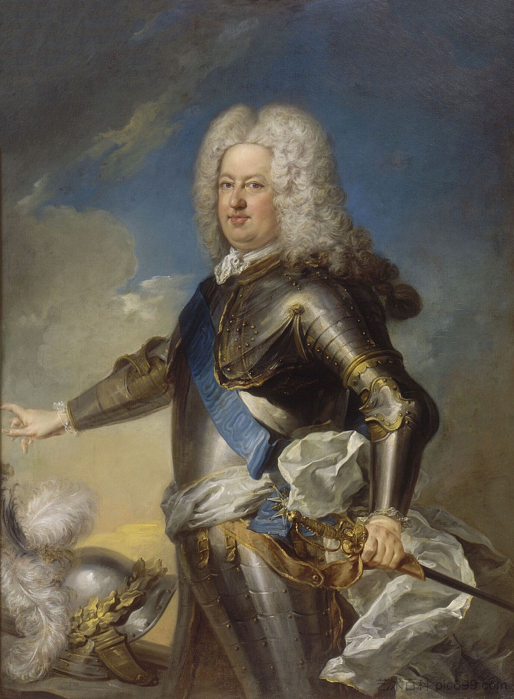 波兰国王和立陶宛大公斯坦尼斯拉夫·列辛斯基的肖像 Portrait of Stanislav Leshchinsky , King of Poland and Grand Duke of Lithuania (1728),让-巴蒂斯特·范卢