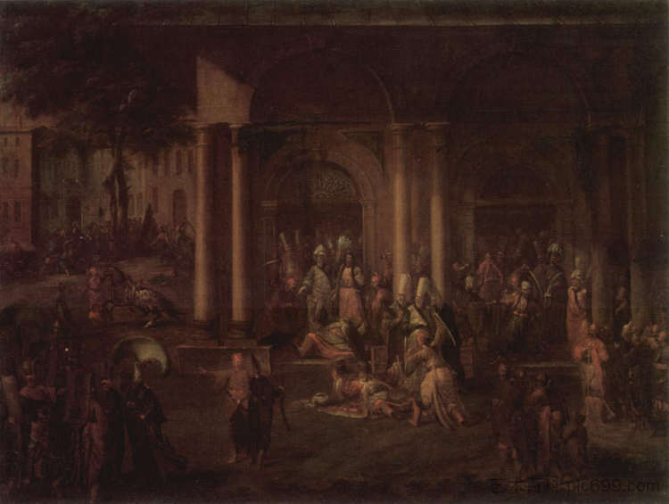 哈利勒·帕塔塔起义期间暗杀部长 The assassination of ministers during the Khalil Patrona uprising (c.1730),让·巴蒂斯特·范莫尔