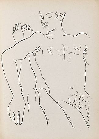 让·热内（Jean Genet）的《布雷斯特的奎雷尔》（Querelle de Brest）的插图 Illustration for Jean Genet’s ‘Querelle de Brest’ (1947)，让·谷克多