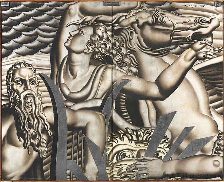 一对墙板 A Pair of Wall Panels (1935)，尚·杜帕