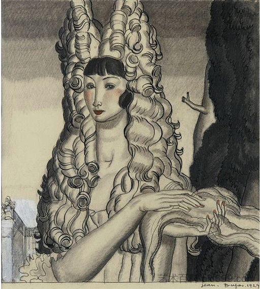 戴头饰的女人 Femme à la coiffe (1929)，尚·杜帕