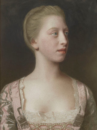 英国奥古斯塔公主的肖像，后来的不伦瑞克公爵夫人 Portrait of Princess Augusta of Great Britain, Later Duchess of Brunswick (1754)，让-艾蒂安·利奥塔尔