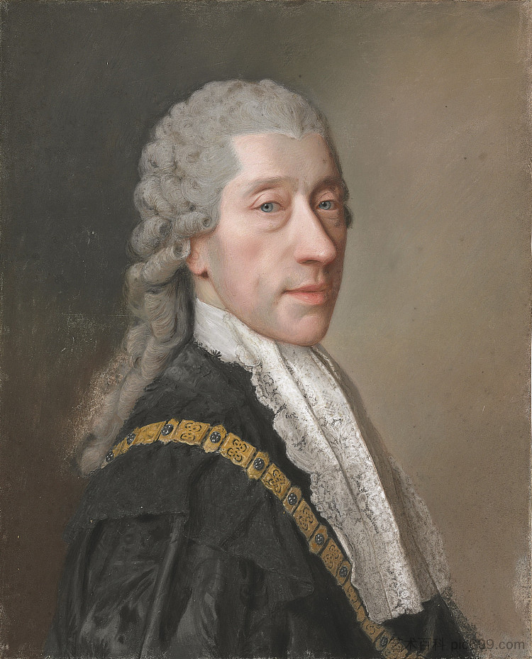 温泽尔·安东·考尼茨伯爵的肖像 Portrait of Count Wenzel Anton Kaunitz (1762)，让-艾蒂安·利奥塔尔