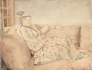 穿着土耳其礼服的女士，正在阅读 Lady in Turkish dress, reading (c.1740 – 1742)，让-艾蒂安·利奥塔尔