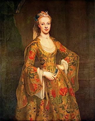 庞森比夫人，原名卡罗琳·卡文迪什，穿着威尼斯服装 Lady Ponsonby, née Caroline Cavendish in Costume Veneziano (1742 – 1743)，让-艾蒂安·利奥塔尔