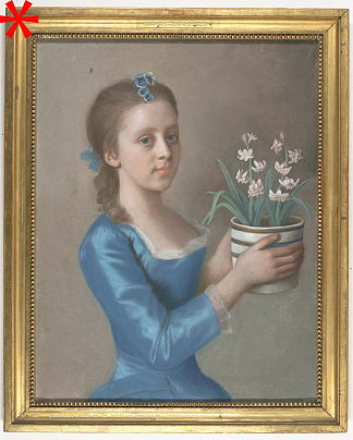 拿风信子花盆的女孩（可能是后来的马尔堡公爵夫人卡罗琳·罗素夫人的肖像） Girl with a Hyacinth Flower Pot (possibly a portrait of Lady Caroline Russell, later Duchess of Marlborough) (c.1750 – c.1760)，让-艾蒂安·利奥塔尔