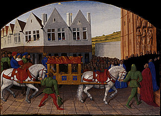 皇帝查理四世抵达圣但尼前 Arrival of the Emperor Charles IV in front of Saint Denis (1455 – 1460)，让·富盖