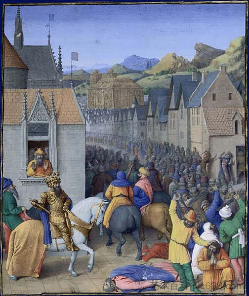 托勒密·索特占领耶路撒冷 Capture of Jerusalem by Ptolemy Soter (1470 - 1475)，让·富盖