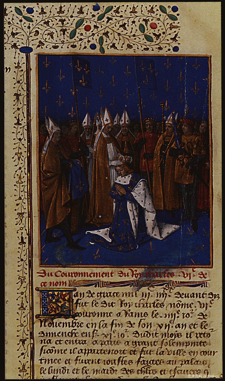 1380年查理六世在兰斯加冕 Coronation of Charles VI in 1380 in Reims (1455 - 1460)，让·富盖