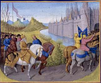 十字军抵达君士坦丁堡。1147年和1148年法国和土耳其人的战斗 Crusaders Arrived in Constantinople. Battle Between the French and Turks in 1147 and 1148 (c.1455 – c.1460)，让·富盖