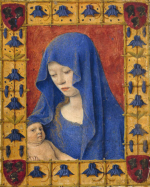 玛利亚抱着基督的孩子 Mary holding the Christ child (1455)，让·富盖