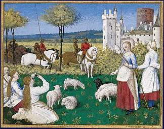 圣玛格丽特和奥利布里乌斯，也被称为玛格丽特养羊 Sainte Marguerite and Olibrius, also known as Marguerite Keeping Sheep，让·富盖
