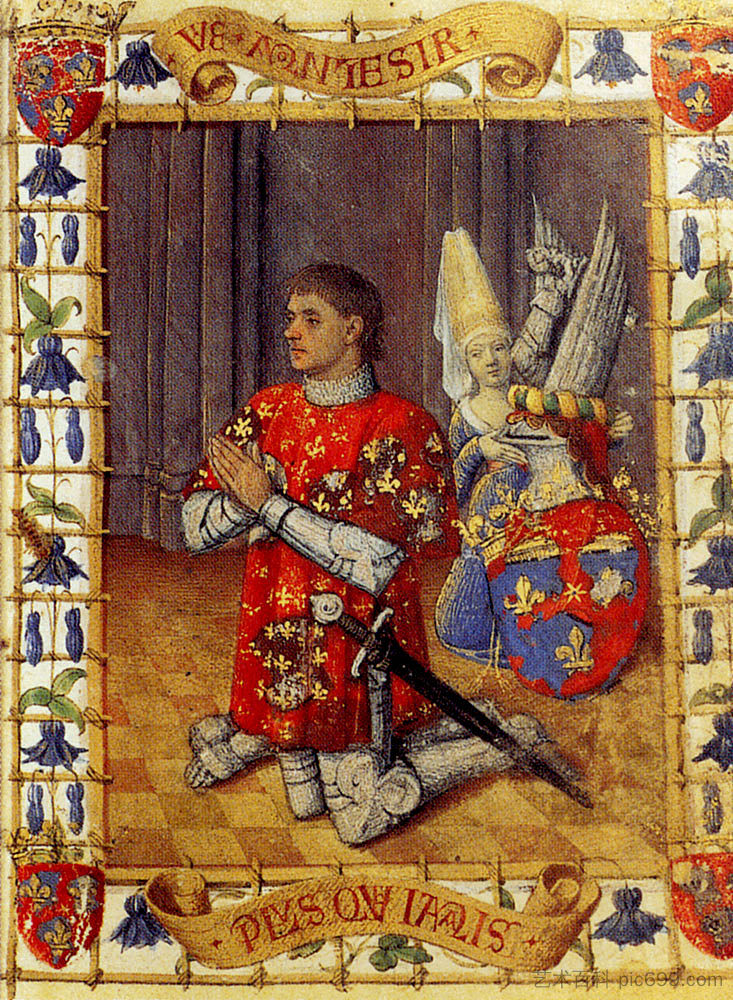 西蒙·德·瓦里跪在祈祷中 Simon De Varie Kneeling In Prayer (1455)，让·富盖