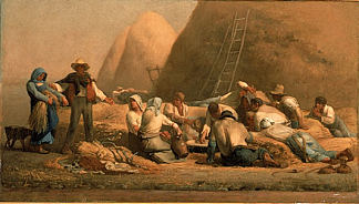 收割机休息 Harvesters Resting (1850 – 1853)，让·弗朗索瓦·米勒