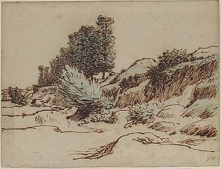 风景， 维希 Landscape, Vichy (c.1866)，让·弗朗索瓦·米勒