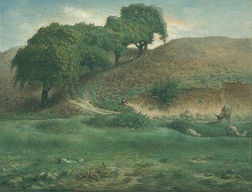 穿过栗树的小路，库塞特 Path through the Chestnut Trees, Cusset (c.1867; France  )，让·弗朗索瓦·米勒