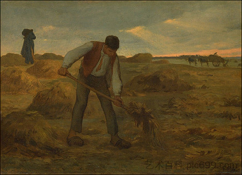 农民撒粪 Peasant Spreading Manure (1854 - 1855)，让·弗朗索瓦·米勒