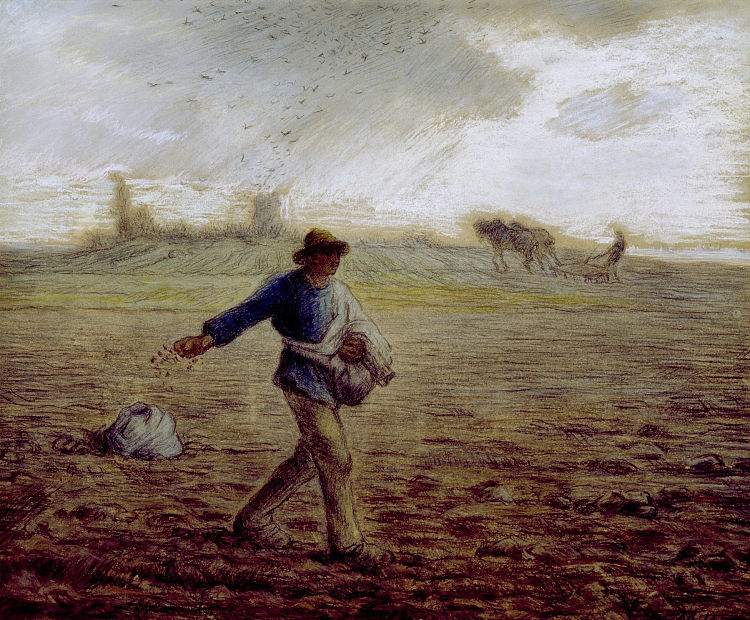 苗圃 The Sower (c.1865; France  )，让·弗朗索瓦·米勒