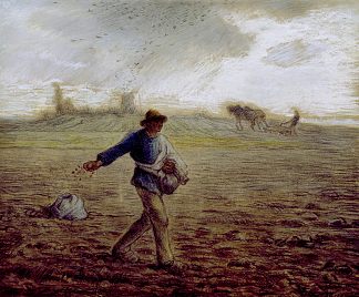 苗圃 The Sower (c.1865; France                     )，让·弗朗索瓦·米勒