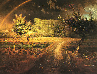 巴比松的春天 Spring at Barbizon (1868 – 1873)，让·弗朗索瓦·米勒