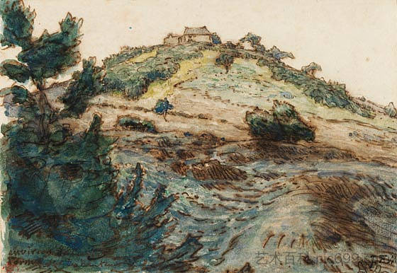 山上的农场 The Farm on the Hill (c.1867; France  )，让·弗朗索瓦·米勒