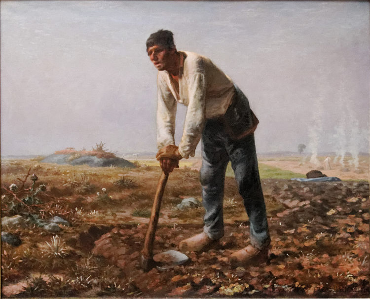 拿着锄头的人 The Man with the Hoe (c.1860 - 1862)，让·弗朗索瓦·米勒