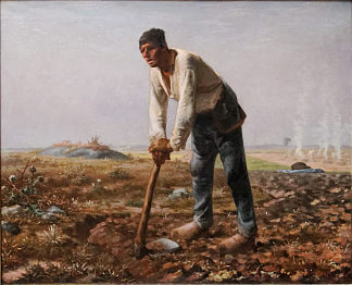 拿着锄头的人 The Man with the Hoe (c.1860 – 1862)，让·弗朗索瓦·米勒