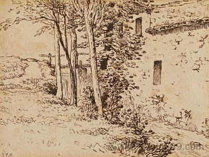 维希附近的水磨坊 Water mill near Vichy (c.1867)，让·弗朗索瓦·米勒