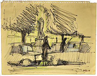 无题（素描本页） Untitled (Sketchbook page) (1955)，让·埃里翁