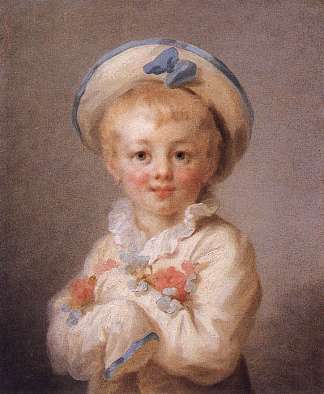 A Boy 饰 Pierrot A Boy as Pierrot (c.1780)，让·奥诺雷·弗拉戈纳尔