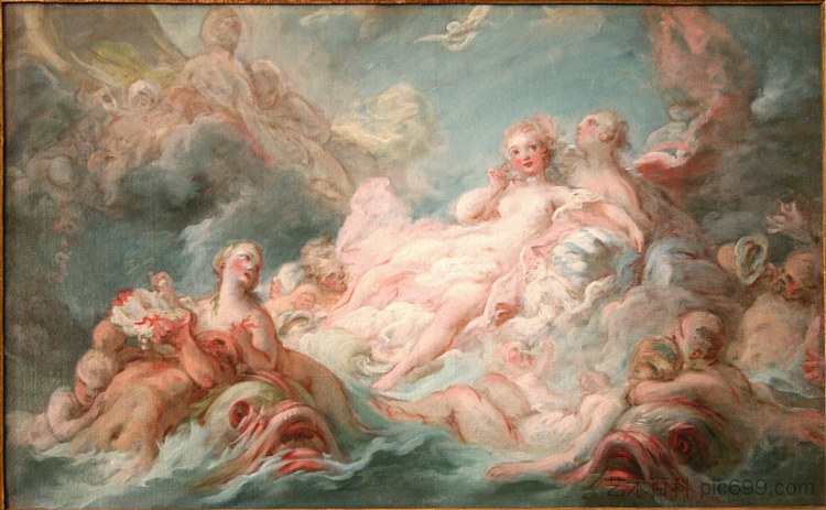 维纳斯的诞生 The Birth of Venus (1753 - 1755)，让·奥诺雷·弗拉戈纳尔