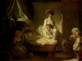 拜访护士 Visit to the nurse (c.1775)，让·奥诺雷·弗拉戈纳尔