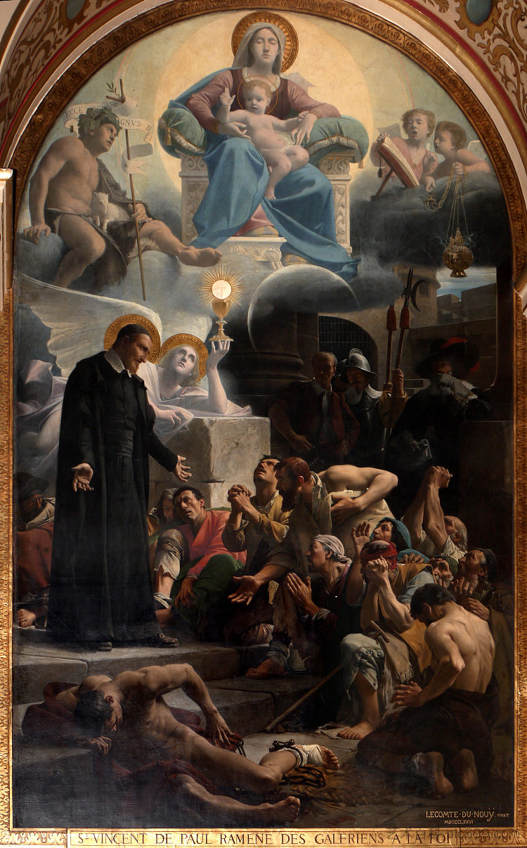 圣文森特·德·保罗带领加勒人回归信仰 Saint Vincent De Paul Ramène Des Galériens À La Foi (1876)，让·勒孔特·杜努伊