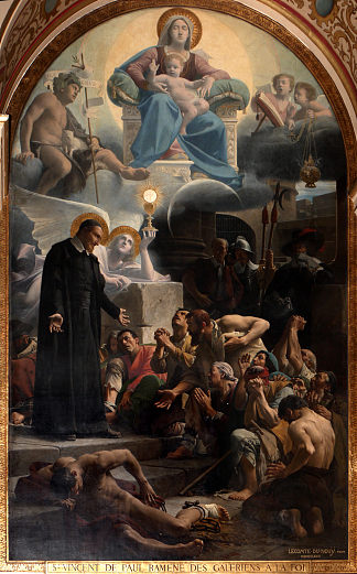 圣文森特·德·保罗带领加勒人回归信仰 Saint Vincent De Paul Ramène Des Galériens À La Foi (1876)，让·勒孔特·杜努伊