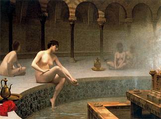 洗澡，女人洗脚 A Bath, Woman Bathing Her Feet，让·莱昂·热罗姆