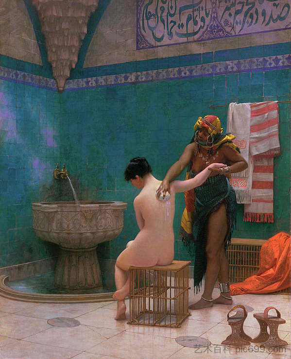 摩尔浴场 Moorish Bath (1885)，让·莱昂·热罗姆